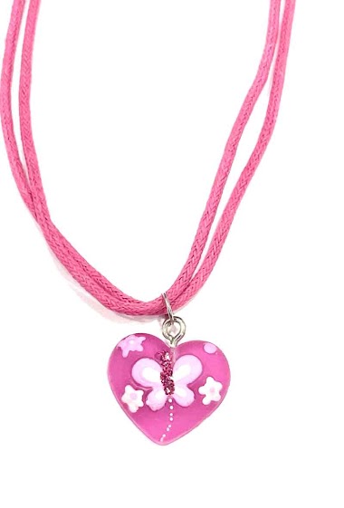 Mayorista MY ACCESSORIES PARIS - Necklace  child heart butterfly - pack 12 pces
