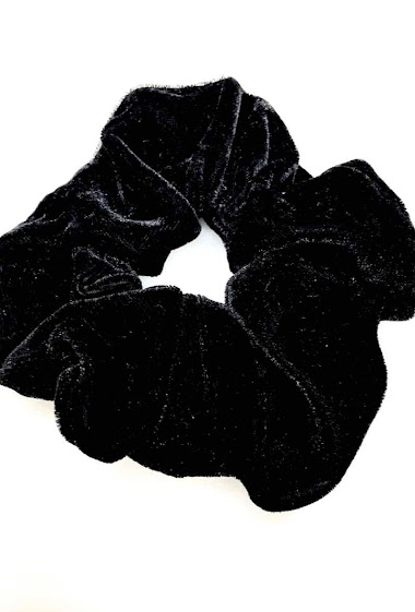 Wholesaler MY ACCESSORIES PARIS - Big scunchies velvet, black collection