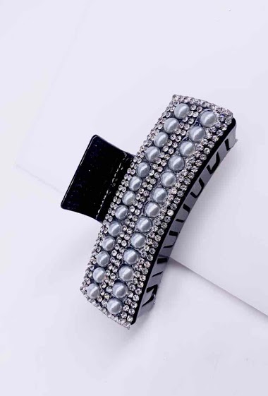 Wholesaler MY ACCESSORIES PARIS - Hair clip with pearls and strass