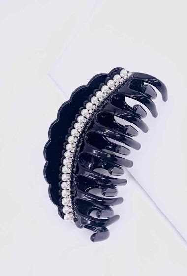 Wholesaler MY ACCESSORIES PARIS - Hair clip with pearls and strass