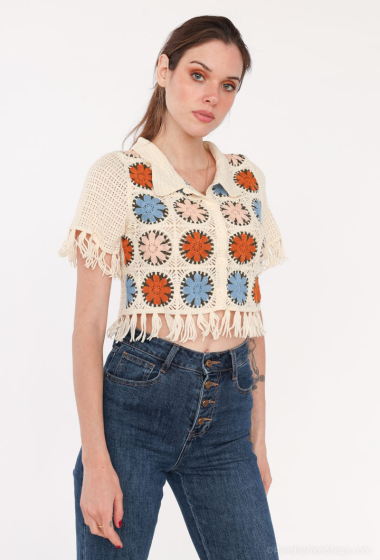 Wholesaler My Queen - Crochet lace tank top