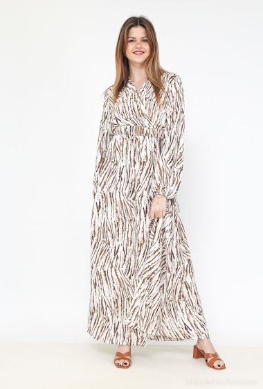 Wholesaler My Queen - Striped printed dress