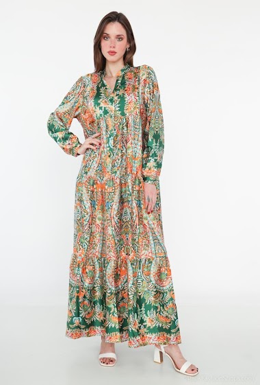 Wholesaler My Queen - Long patterned printed dress