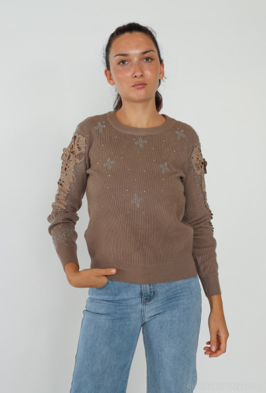 Wholesaler My Queen - Long-sleeved lace top