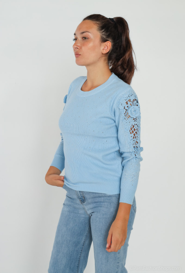 Wholesaler My Queen - Long-sleeved lace top