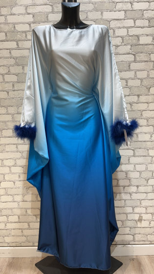 Großhändler My Style - Zweifarbiges Kleid mit Feder