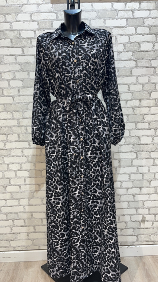 Grossiste My Style - Robe chemise imprimé léopard