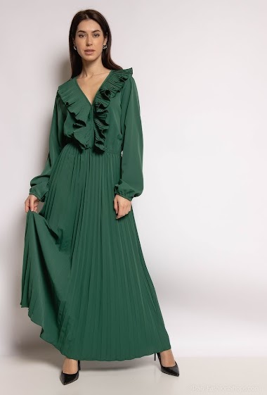 Wholesaler My Style - Pleated dress with ruffles