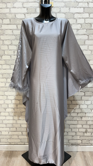 Wholesaler My Style - Satin dress with feather