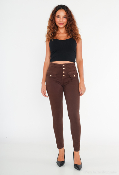 Wholesaler My Tina's - high waisted trousers with gold button