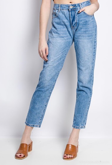 Großhändler MyBestiny - Gerade Jeans mit Strasssteinen