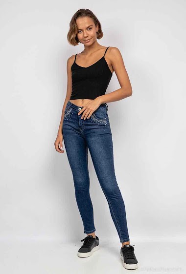 Wholesaler MyBestiny - Skinny jeans with strass