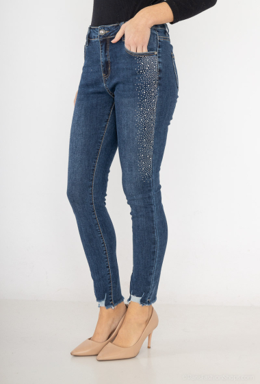 Großhändler MyBestiny - Slim-Jeans mit Strasssteinen