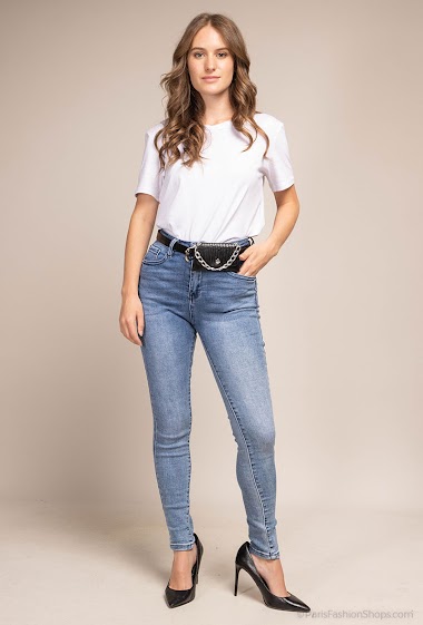 Großhändler MyBestiny - Slim-Jeans mit Gürtel
