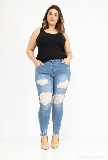 Wholesaler MyBestiny - Ripped jeans with lace