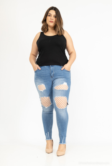 Wholesaler MyBestiny - Ripped jeans with lace