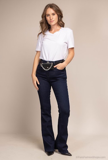 Wholesaler MyBestiny - Flared jeans with belt