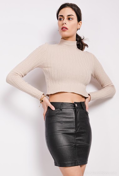 Großhändler MyBestiny - Fake leather skirt