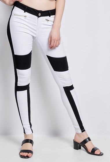 Wholesaler Girl Vivi - Bicolour skinny pants