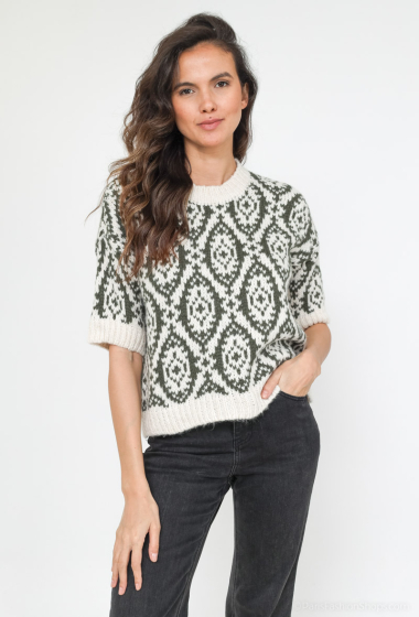 Grossiste Mylee - Pull manches courtes motif Jacquard