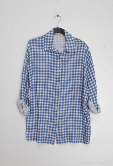 Wholesaler Mylee - Checked printed cotton gauze shirt