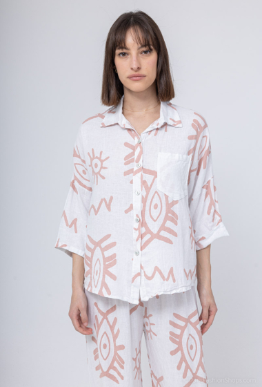 Großhändler Mylee - Bedrucktes Leinenhemd mit ethnischem Muster
