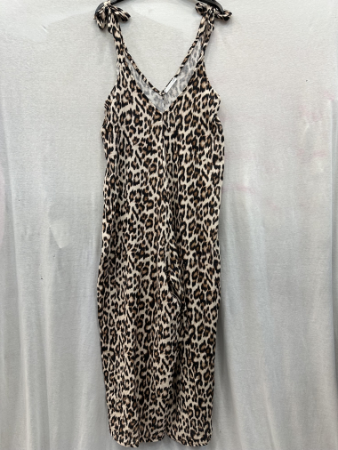 Wholesaler Mylee - Leopard print cotton gauze jumpsuit