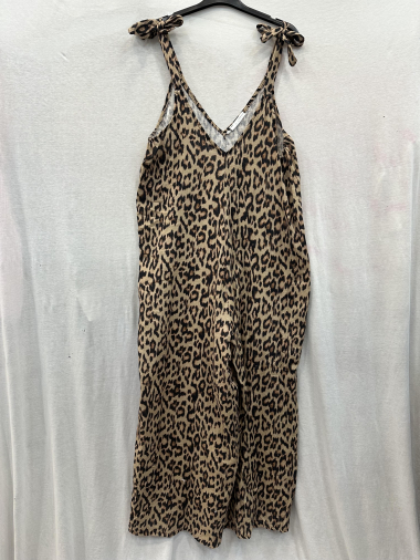 Wholesaler Mylee - Leopard print cotton gauze jumpsuit