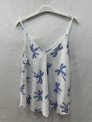 Wholesaler Mylee - Cotton gauze strappy tank top with palm trees