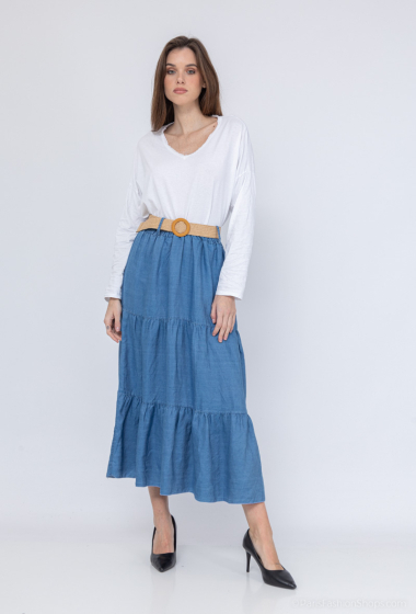Wholesaler Mylee - Denim skirt with belt
