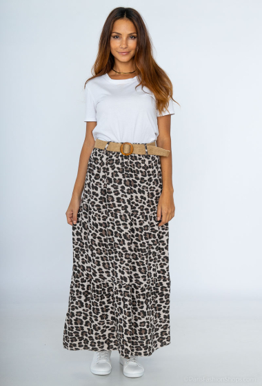 Wholesaler Mylee - Leopard-print cotton gauze skirt