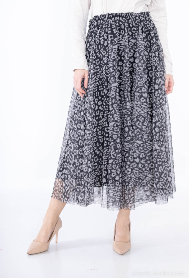 Wholesaler Mylee - Leopard Print High Waist Tulle Skirt