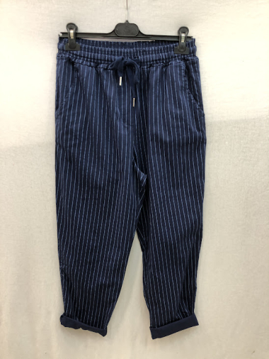 Wholesaler Mylee - Striped cotton canvas carrot pants