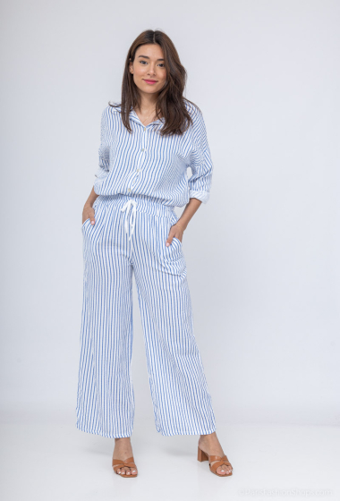 Wholesaler Mylee - Cotton gauze pants with stripes