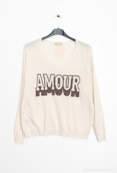 Wholesaler Mylee - Cashmere sweater Amour white background