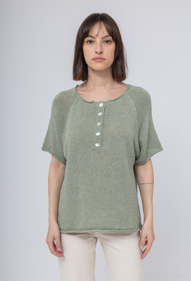 Wholesaler Mylee - Fine knit buttoned cotton sweater