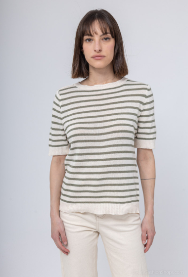 Wholesaler Mylee - Short-sleeved striped sweater