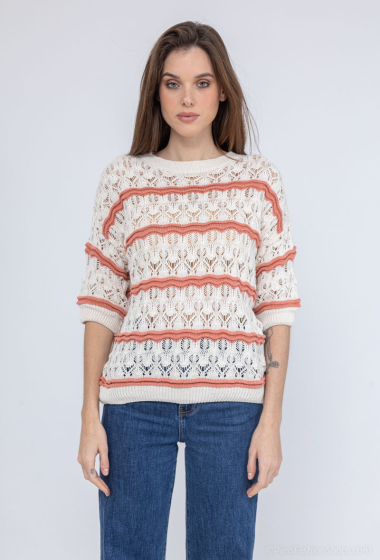 Wholesaler Mylee - Short-sleeved openwork sweater