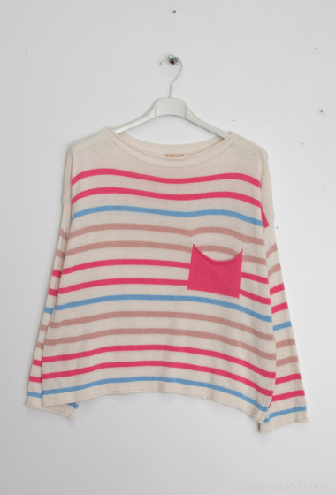 Wholesaler Mylee - striped sweater with a pocket