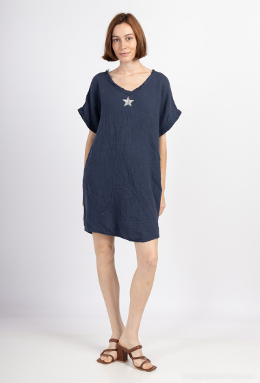 Wholesaler Mylee - Star Collar Dress in Cotton Gauze
