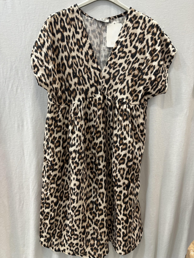 Wholesaler Mylee - Leopard-print cotton gauze short dress