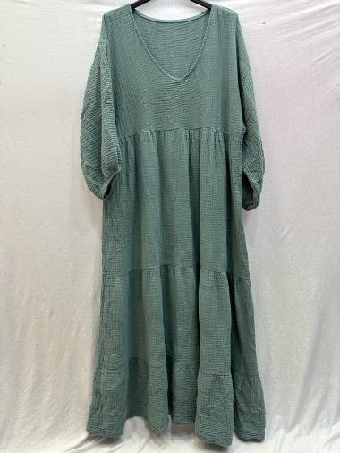 Großhändler Mylee - Langes Kleid mit Rüschen aus Baumwollgaze