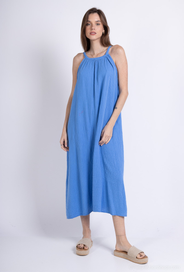 Wholesaler Mylee - Long cotton gauze dress with tie collar at the back