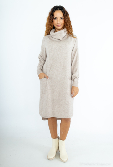 Grossiste Mylee - Robe pull avec pull col roulé