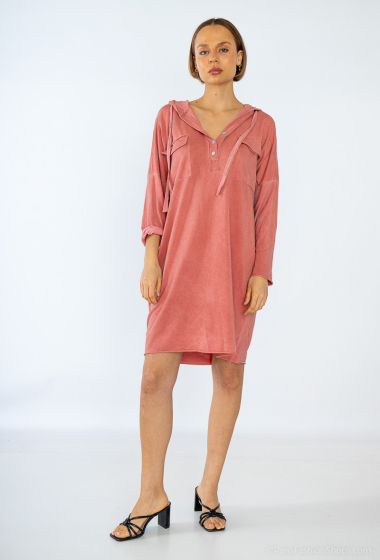 Wholesaler Mylee - Hooded sweatshirt dress with pockets