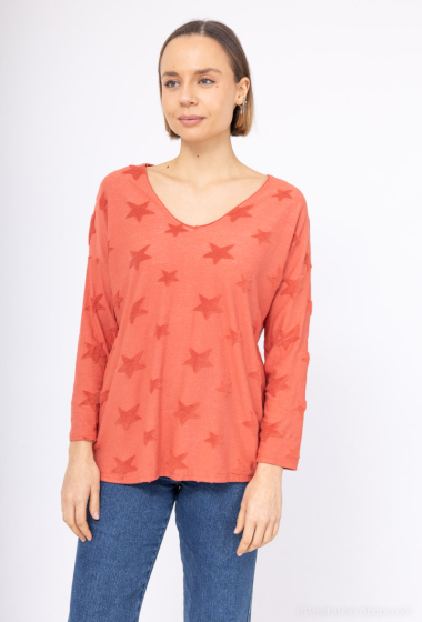 Wholesaler Mylee - T-shirt with multi-star embroidery