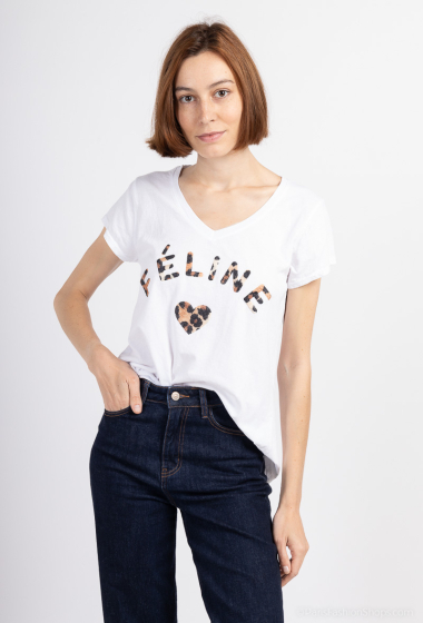 Grossiste Mylee - T-shirt Féline léopard