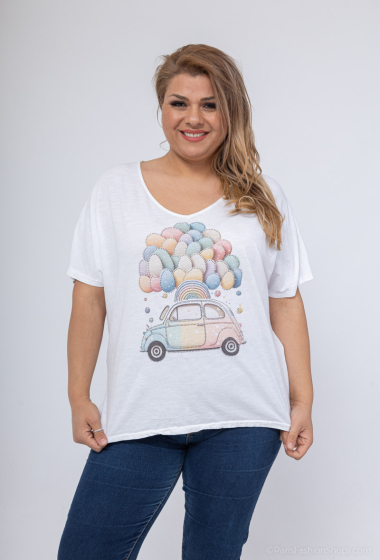Grossiste Mylee - T-shirt grande taille ballons & voiture
