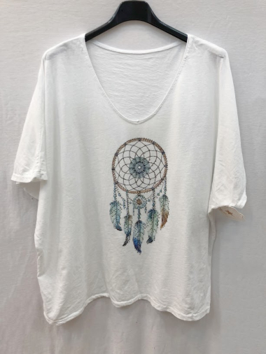 Wholesaler Mylee - Large size T-shirt with dream catcher print