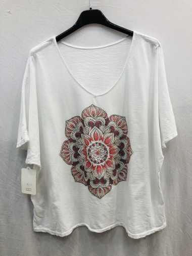 Grossiste Mylee - T-shirt grande taille mandalas